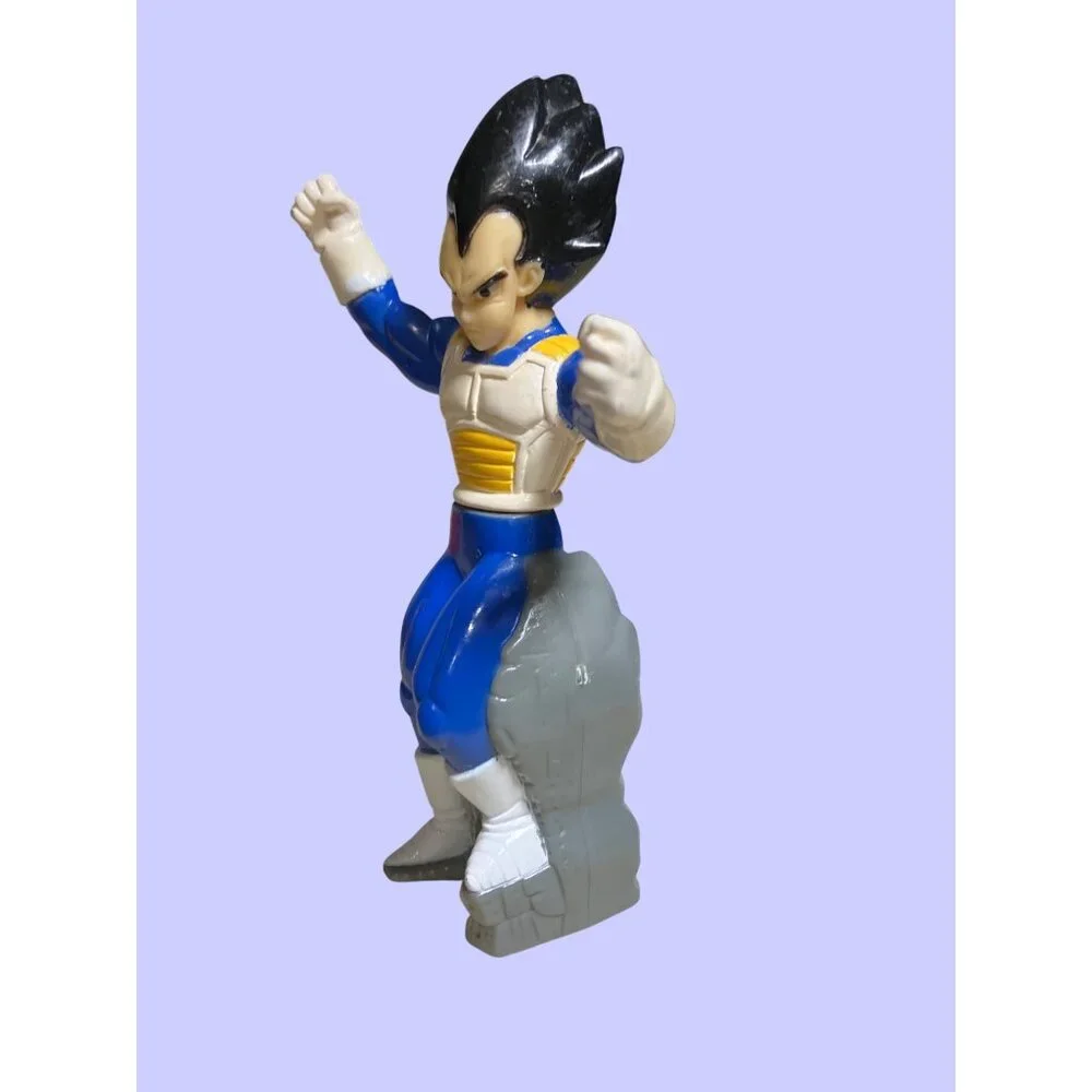 Burger King Dragon Ball Z Vegeta Action Figure Sitting On Rock Blue & White - Picture 4 of 9